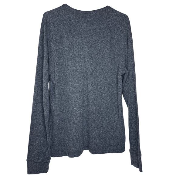 Faherty Men's Large Henley Organic Cotton Blend Grey Gray Heather Fall Preppy - Picture 2 of 8